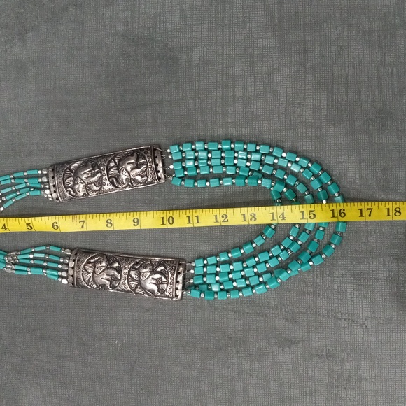 Handmade Tibetan Style Necklace  Women's Beaded Necklace Turquoise - Picture 9 of 12